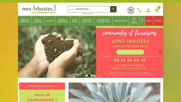 Page d'accueil du site : Mes Arbustes