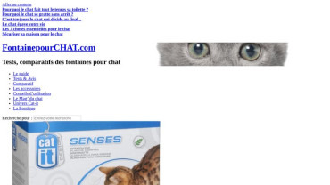 Page d'accueil du site : Fontaine pour chat