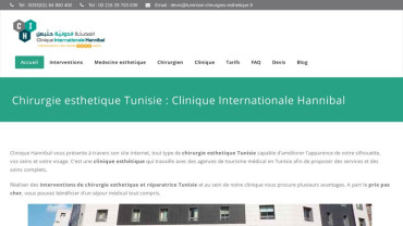 Page d'accueil du site : Clinique Hannibal