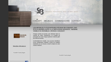 Page d'accueil du site : SB Concept
