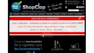 Page d'accueil du site : Shop Clop