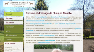 Page d'accueil du site : Le Domaine d'Ophélie