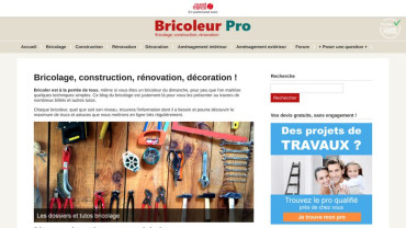 Page d'accueil du site : Bricoleur Pro
