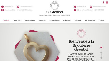 Page d'accueil du site : Bijouterie Greubel