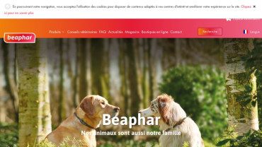 Page d'accueil du site : Beaphar