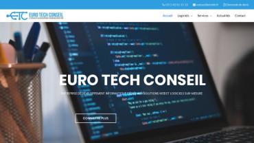 Page d'accueil du site : Euro Tech Conseil