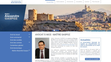 Page d'accueil du site : Cabinet d'avocats Gaspoz