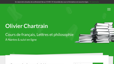 Page d'accueil du site : Cours Olivier Chartrain