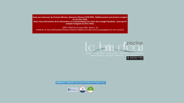 Page d'accueil du site : Piscine le Brin d'Eau