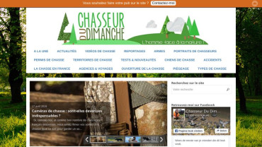 Page d'accueil du site : Chasseur du Dimanche