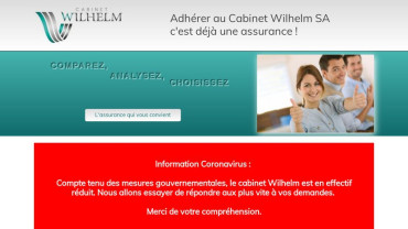 Page d'accueil du site : Cabinet Wilhelm