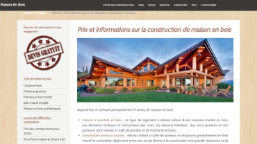 Page d'accueil du site : Maison en bois