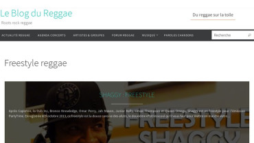 Page d'accueil du site : Reggae Blog