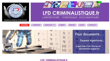 Page d'accueil du site : LFD Criminalistique