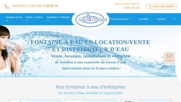 Page d'accueil du site : Aquafontaine