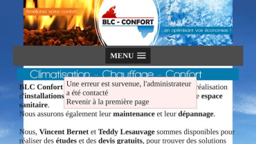 Page d'accueil du site : BLC Confort
