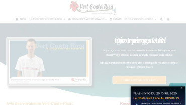 Page d'accueil du site : Vert Costa Rica