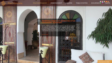 Page d'accueil du site : Riad Karmela