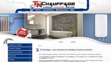 Page d'accueil du site : TN Chauffage