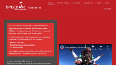 Page d'accueil du site : Speedair Parachutisme