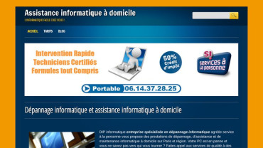 Page d'accueil du site : Depannage Informatique PC
