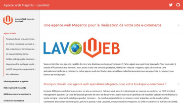 Page d'accueil du site : Lavoweb