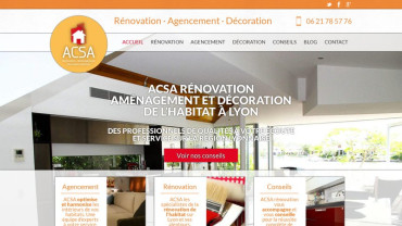 Page d'accueil du site : ACSA Rénovation