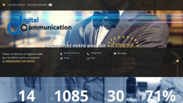 Page d'accueil du site : Digital-communication