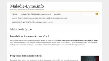 Page d'accueil du site : Maladie de Lyme