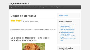Page d'accueil du site : Dogue de Bordeaux
