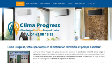 Page d'accueil du site : Clima Progress