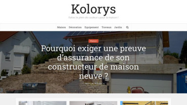 Page d'accueil du site : Kolorys