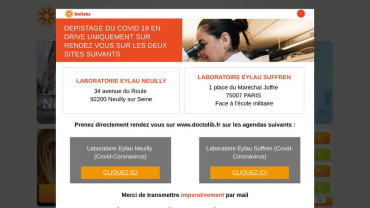 Page d'accueil du site : Eylau - Unilabs