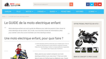 Page d'accueil du site : Moto electrique enfant