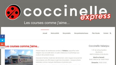 Page d'accueil du site : Coccinelle Express Valanjou