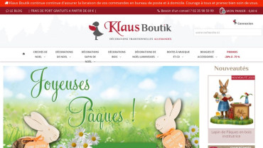 Page d'accueil du site : Klaus Boutik