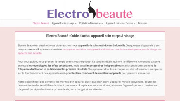 Page d'accueil du site : Electro-beauté