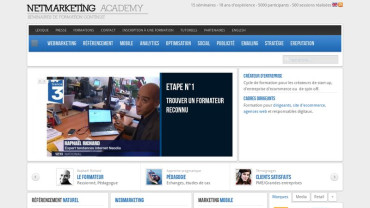 Page d'accueil du site : Netmarketing Academy