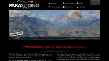 Page d'accueil du site : Paragliding Gruyère