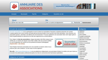 Page d'accueil du site : Recensement d'associations
