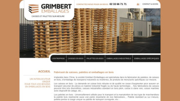 Page d'accueil du site : Grimbert emballages 