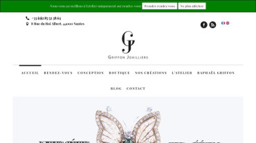 Page d'accueil du site : Bijouterie Griffon