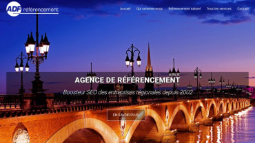 Page d'accueil du site : ADF Référencement Bordeaux