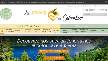 Page d'accueil du site : Les Saveurs du Colombier