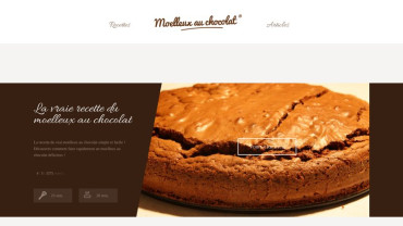 Page d'accueil du site : Moelleux au chocolat