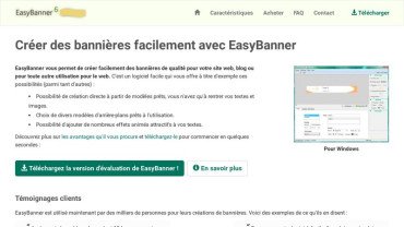 Page d'accueil du site : EasyBanner