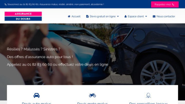 Page d'accueil du site : Assurance du Doubs