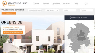 Page d'accueil du site : Appartements neufs à Toulouse