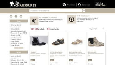 Page d'accueil du site : Mes Chaussures