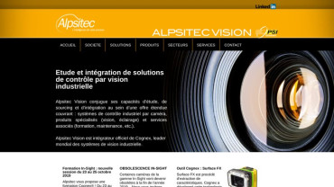 Page d'accueil du site : Alpsitec Vision
